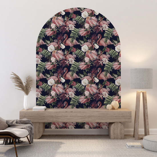 Adesivo Murale Arco - Fenicotteri rosa