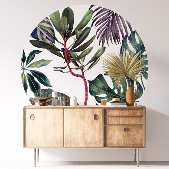 Adesivo Murale Cerchio / Rotondo - Motivo botanico