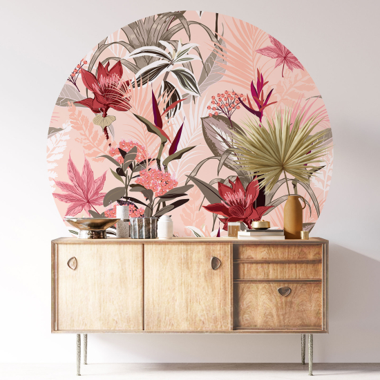 Adesivo Murale Cerchio / Rotondo - Motivo floreale