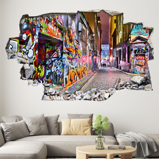 Adesivo murale effetto 3D - Arte Urbana