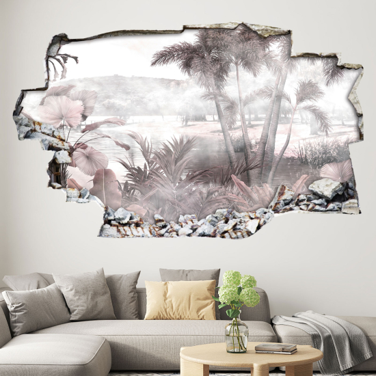 Adesivo murale effetto 3D - Foresta Tropicale