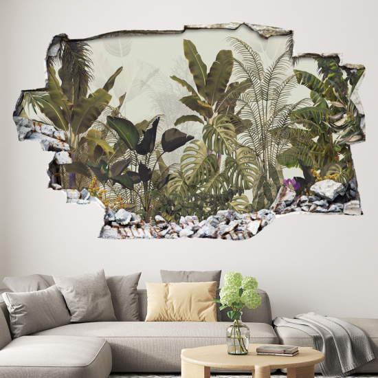 Adesivo murale effetto 3D - Motivo Tropical