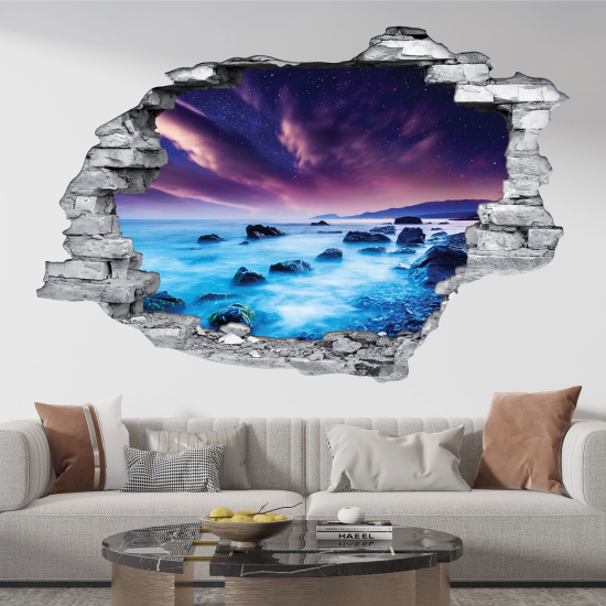 Adesivo murale effetto 3D - Vista Mare