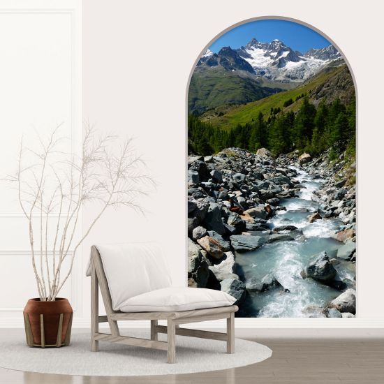 Adesivo Murale - Illusione ottica - Arco - Fiume