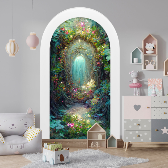 Adesivo Murale - Illusione ottica - Arco per Bambini - Passaggio magico