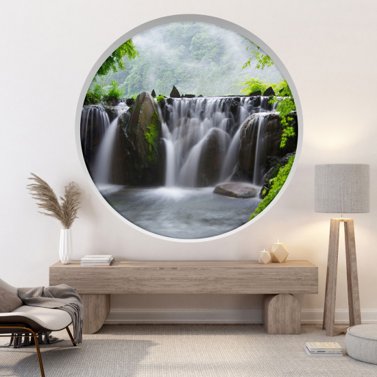 Adesivo Murale - Illusione ottica - Arco rotondo - Cascate