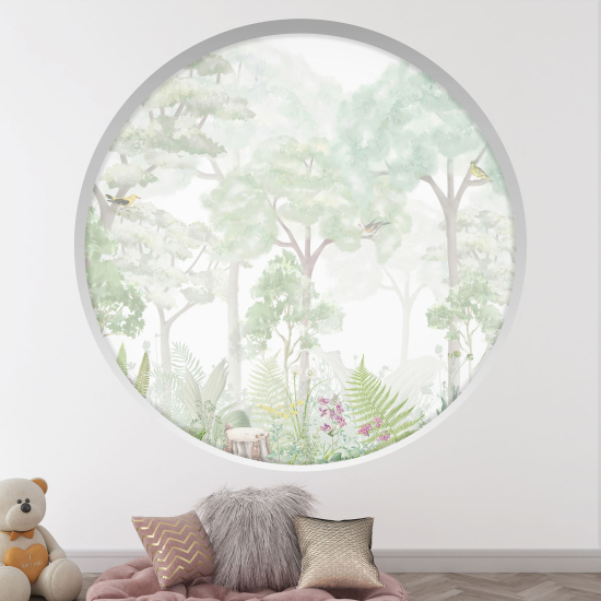 Adesivo Murale - Illusione ottica - Arco rotondo per Bambini - Foreste