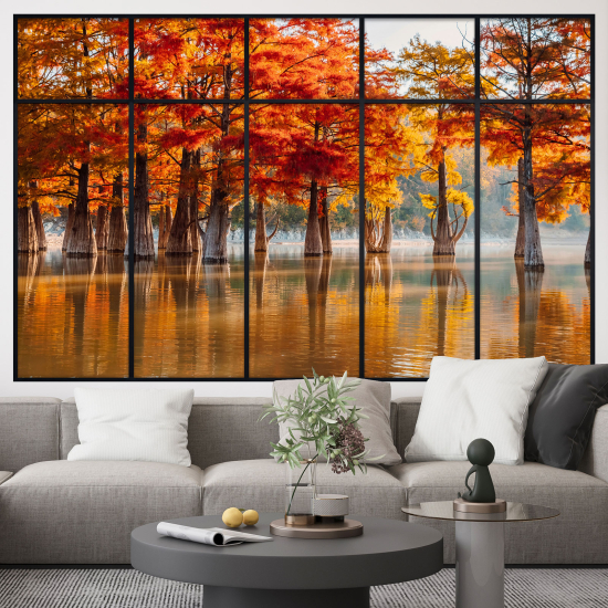 Adesivo Murale - Illusione ottica - Finestra - Foresta