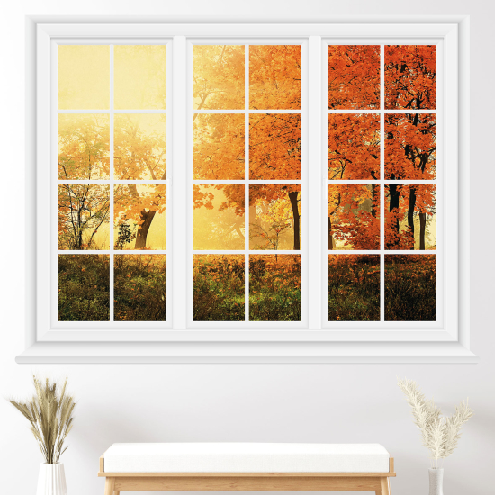 Adesivo Murale - Illusione ottica - Finestra - Foresta