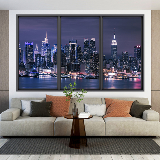 Adesivo Murale - Illusione ottica - Finestra - New York