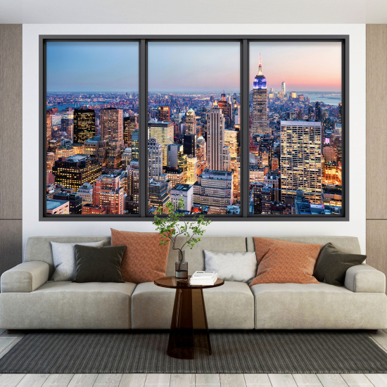 Adesivo Murale - Illusione ottica - Finestra - New York
