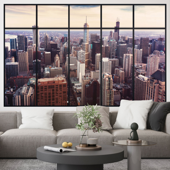 Adesivo Murale - Illusione ottica - Finestra - New York