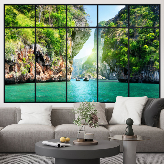 Adesivo Murale - Illusione ottica - Finestra - Paesaggio