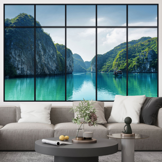 Adesivo Murale - Illusione ottica - Finestra - Paesaggio