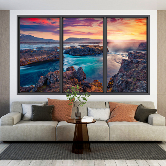 Adesivo Murale - Illusione ottica - Finestra - Vista Mare