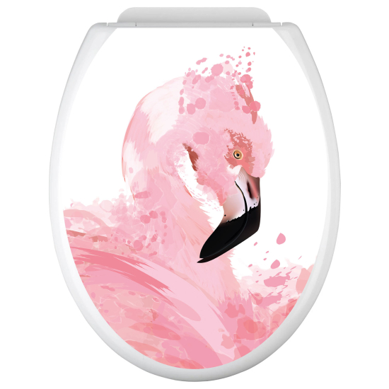 Adesivo per copriwater - WC - Fenicottero rosa