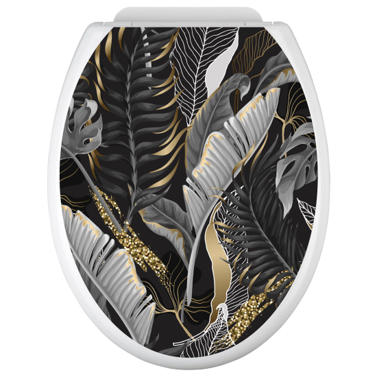 Adesivo per copriwater - WC - Foglie tropicali