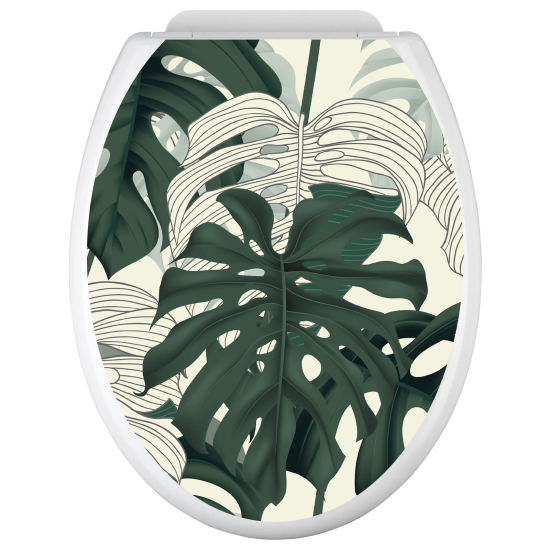Adesivo per copriwater - WC - Foglie Tropicali