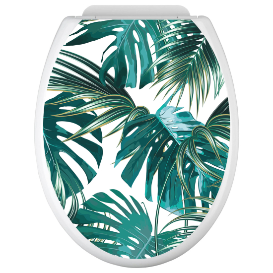 Adesivo per copriwater - WC - Foglie Tropicali