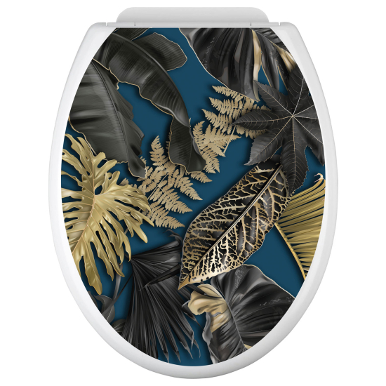 Adesivo per copriwater - WC - Foglie tropicali