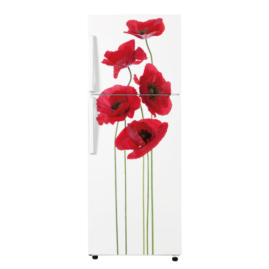 Adesivo Per Frigo - Papaveri