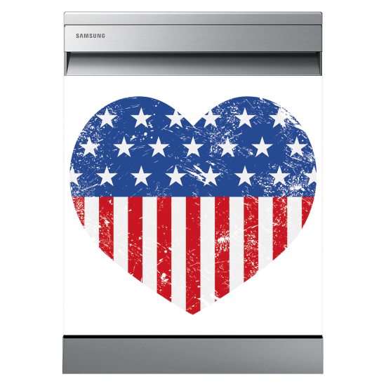 Adesivo per lavastoviglie - Cuore USA