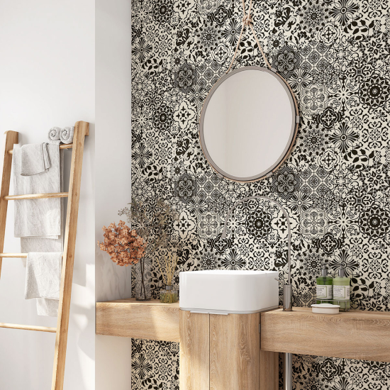 Alzatina adesiva per bagno - Motivo piastrelle di cemento