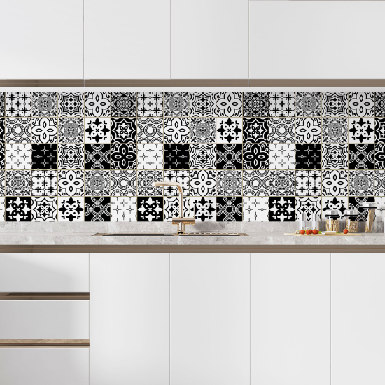 Alzatina adesiva per cucina - Effetto piastrelle di cemento