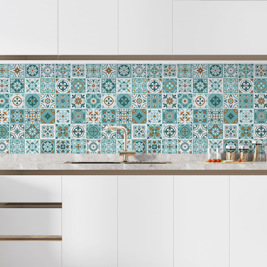 Alzatina adesiva per cucina - Effetto piastrelle di cemento