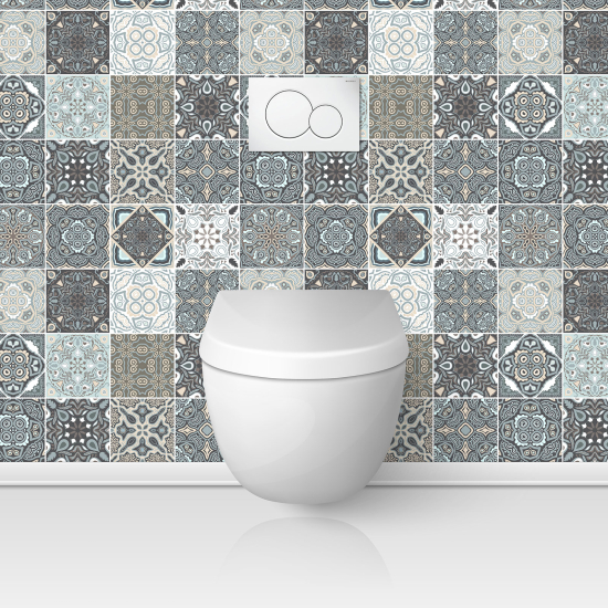 Alzatina adesiva per WC - Effetto piastrelle di cemento