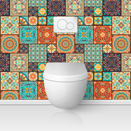 Alzatina adesiva per WC - Effetto piastrelle di cemento
