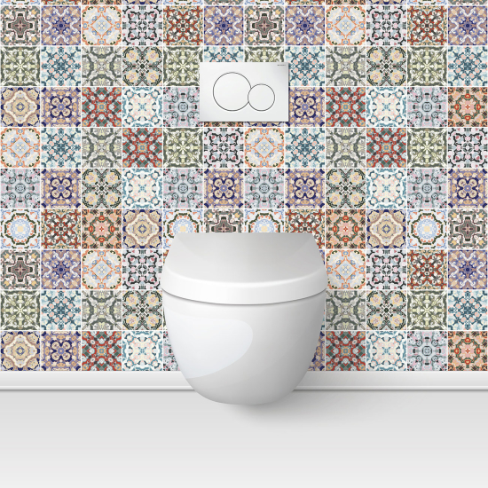 Alzatina adesiva per WC - Effetto piastrelle di cemento