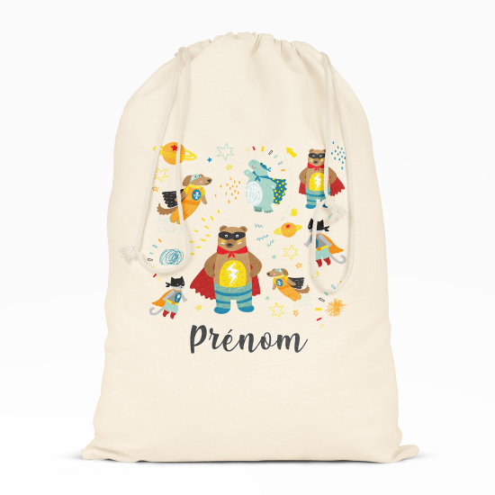 Borsa con coulisse personalizzata - Animali supereroi