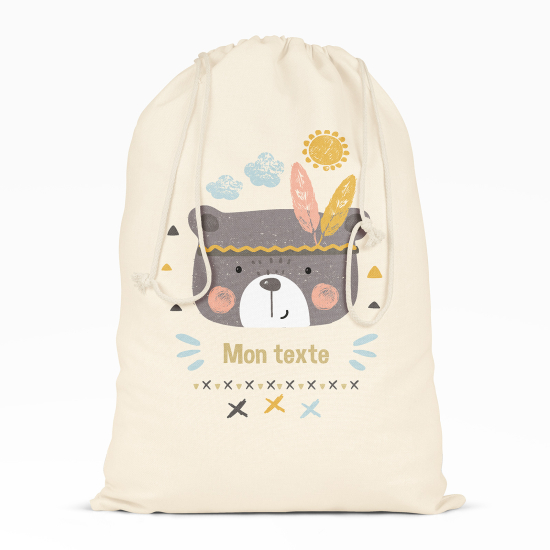 Borsa con coulisse personalizzata - Orsetto indiano
