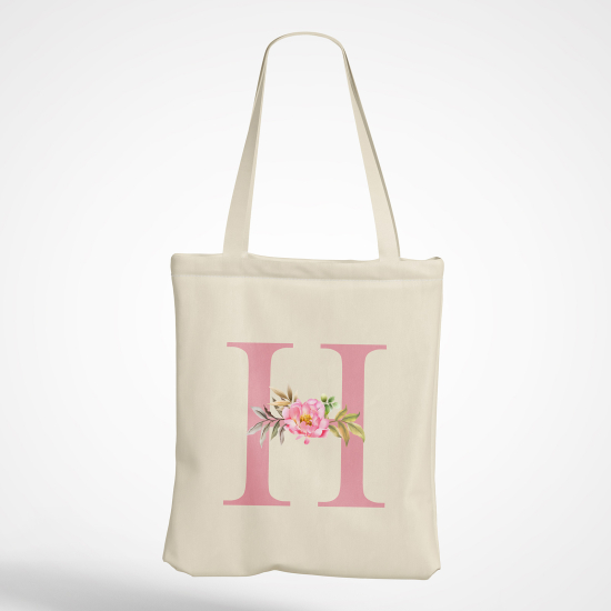 Borsa tote bag Monogram personalizzato - Lettera H