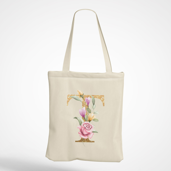 Borsa tote bag Monogram personalizzato - Lettera T