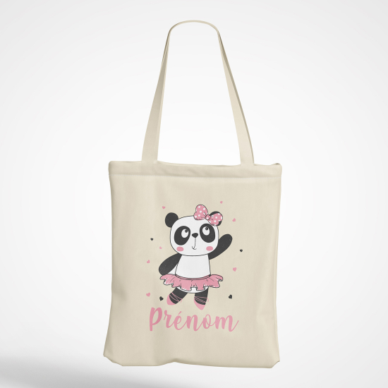 Borsa tote bag personalizzato - Panda ballerina