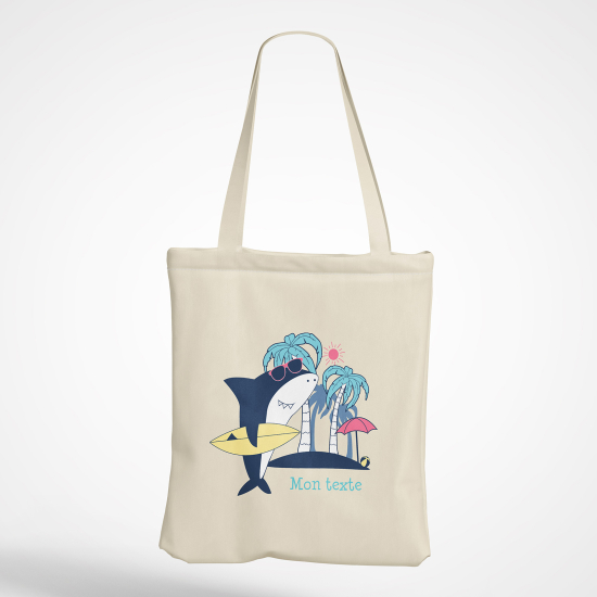 Borsa tote bag personalizzato - Squalo surfista