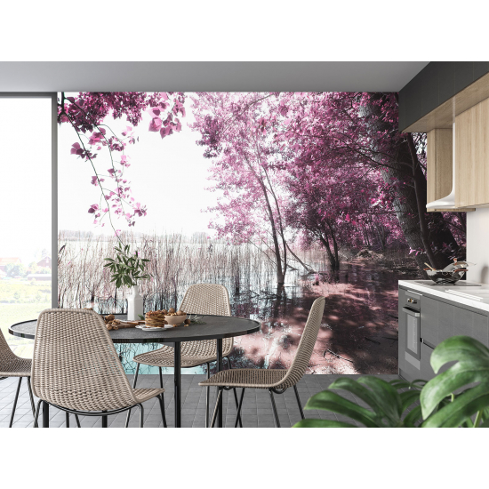 Carta da parati panoramica - Albero Fiori rosa