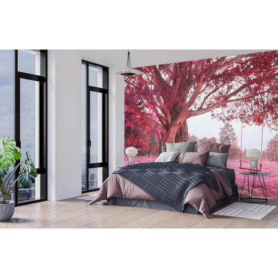 Carta da parati panoramica - Albero foglie rosse