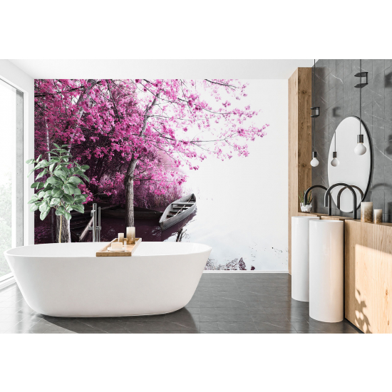 Carta da parati panoramica - Barca Fiori rosa