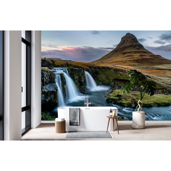 Carta da parati panoramica - Cascate Kirkjufell Islanda