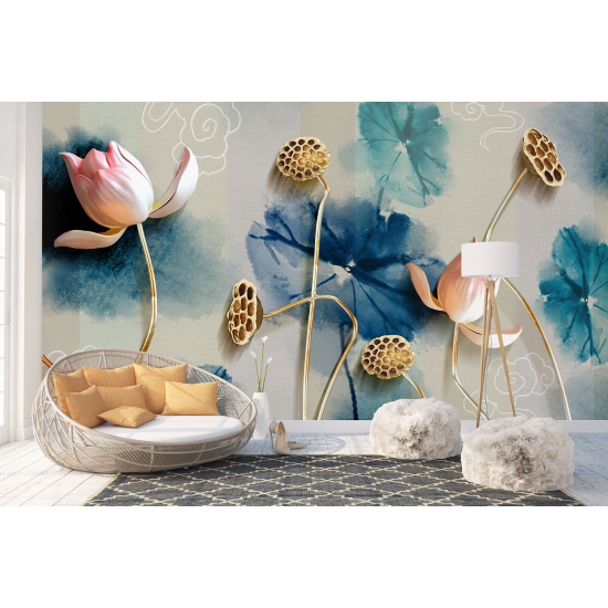 Carta da parati panoramica - Fiori Effetto 3D