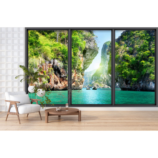 Carta da parati panoramica - Illusione ottica - Angolo paradisiaco