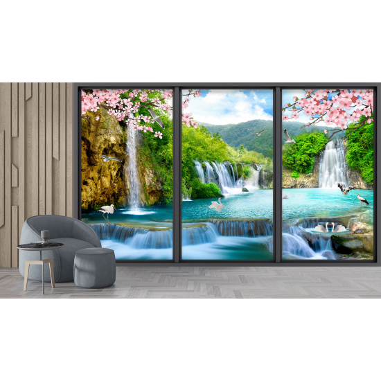 Carta da parati panoramica - Illusione ottica - Angolo paradisiaco