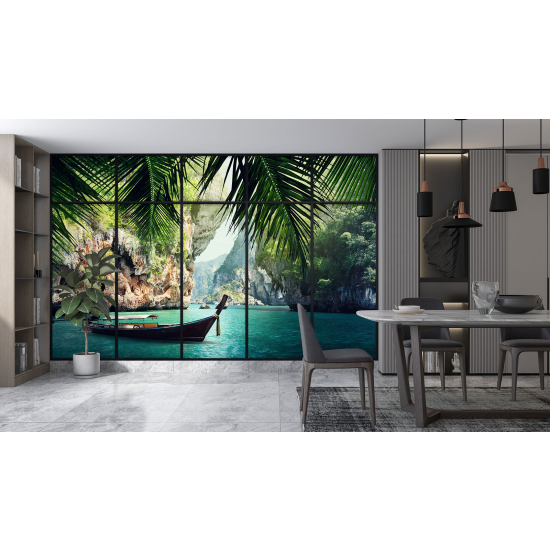 Carta da parati panoramica - Illusione ottica - Angolo paradisiaco