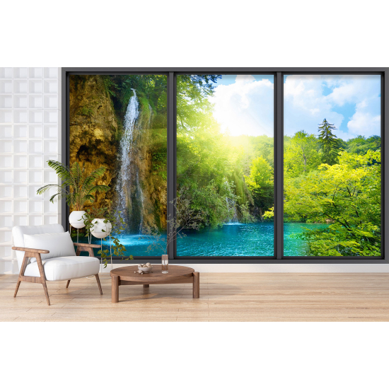 Carta da parati panoramica - Illusione ottica - Cascata