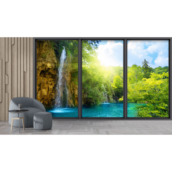 Carta da parati panoramica - Illusione ottica - Cascata