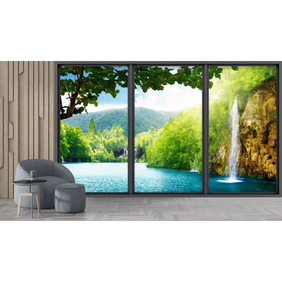 Carta da parati panoramica - Illusione ottica - Cascata