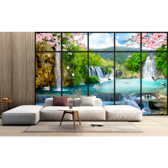 Carta da parati panoramica - Illusione ottica - Cascate
